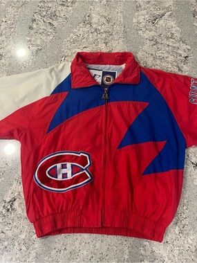 Vintage 90s Logo Athletic Montreal Canadians Shark Tooth Jacket